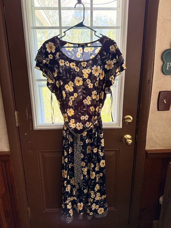 Perceptions New York Dresses & Skirts - New Perceptions New York Yellow Floral Ditsy Blue Dress XL NWT